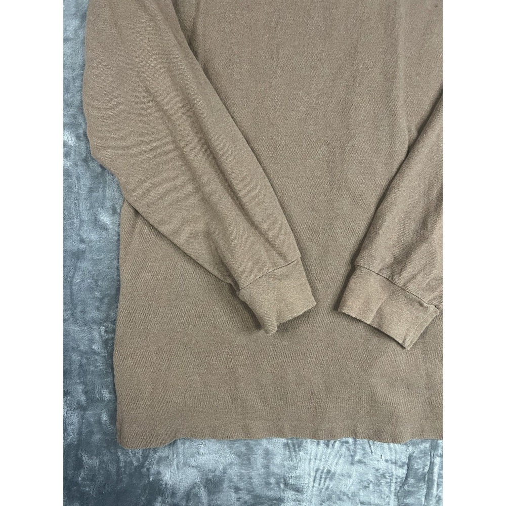 Polo Ralph Lauren Men's XL Brown Solid Long Sleeve Polo Collared Cotton Logo - Picture 12 of 15